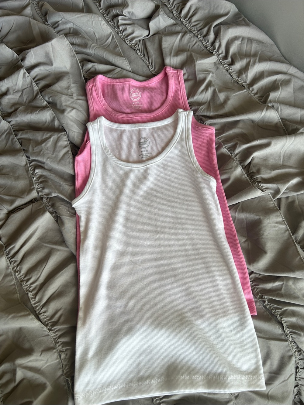 Wonder nation Girls' Tank Top Duo - White & Pink size 7-8